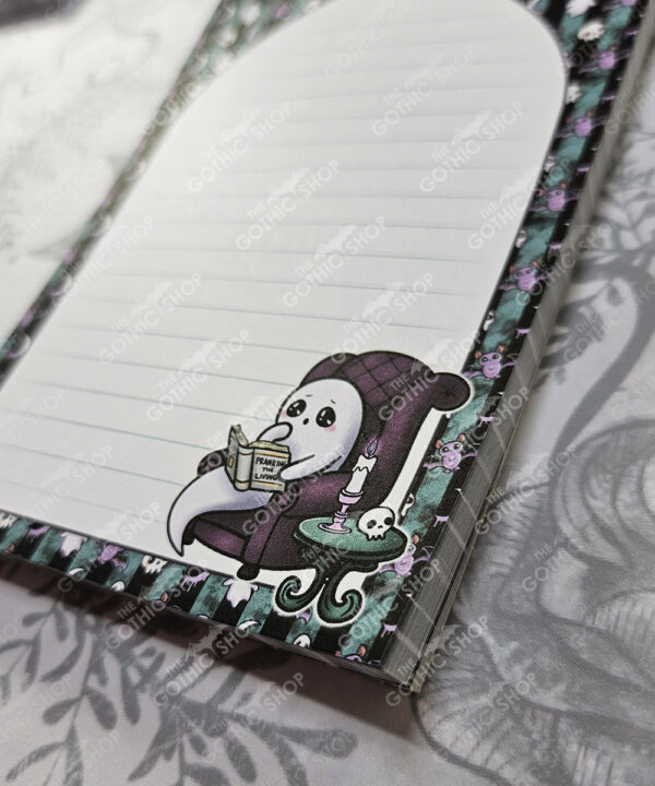 haunted library ghostie readers a6 gothic notepad stationery