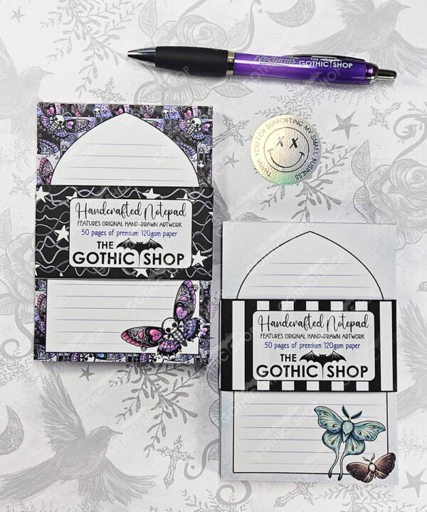 18775 moth gothic notepad 5