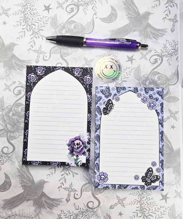 18776 skull rose gothic notepad 2