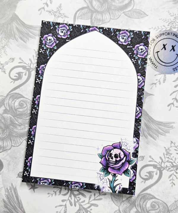 18776 skull rose gothic notepad 5