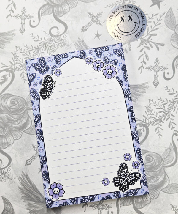 18777 skull butterfly gothic notepad 2