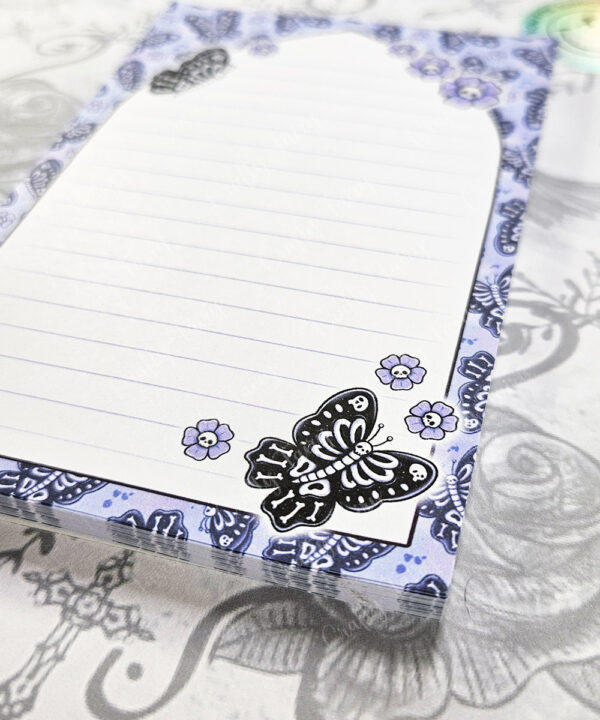 18777 skull butterfly gothic notepad 3