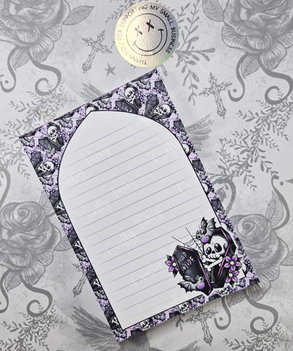 18779 skull coffin gothic notepad 2