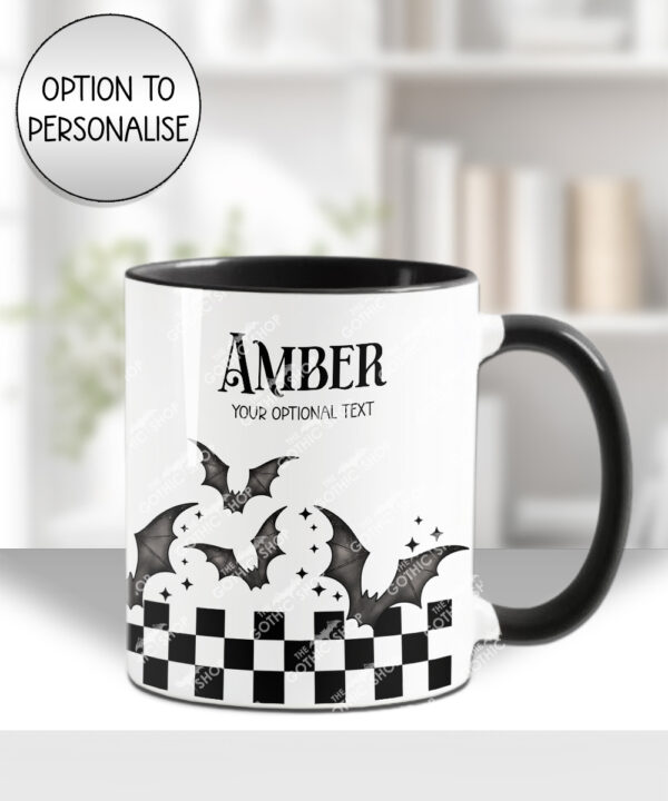 18784 personalised bats checkered gothic mug 1
