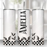 18786 personalised bats checkered gothic tumbler 1