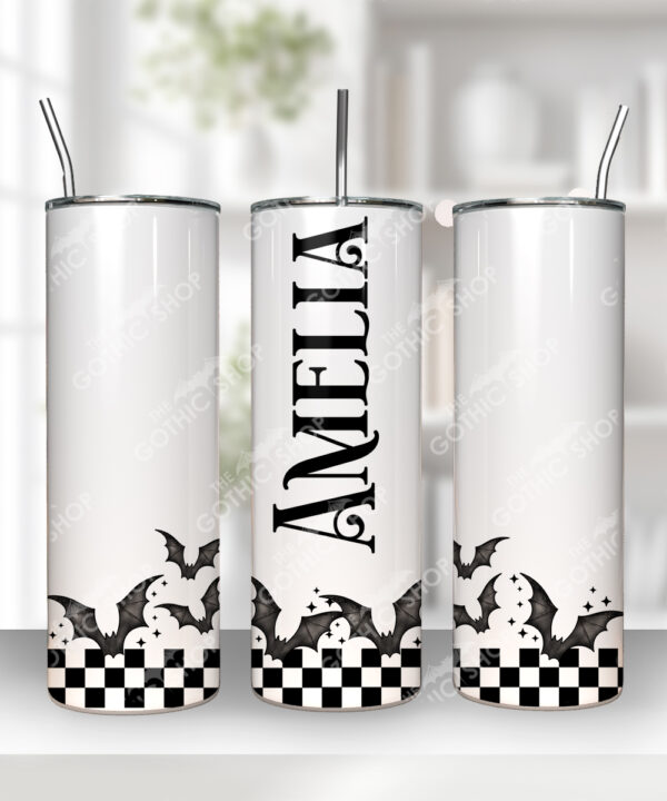 18786 personalised bats checkered gothic tumbler 1