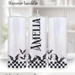 18786 personalised bats checkered gothic tumbler 2