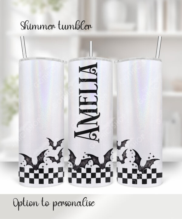 18786 personalised bats checkered gothic tumbler 2