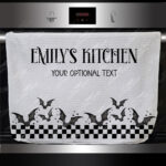 18788 personalised bats checkered gothic kitchen towel 1