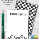 18789 personalised bats checkered gothic a6 notebook 1