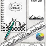 18789 personalised bats checkered gothic a6 notebook 2
