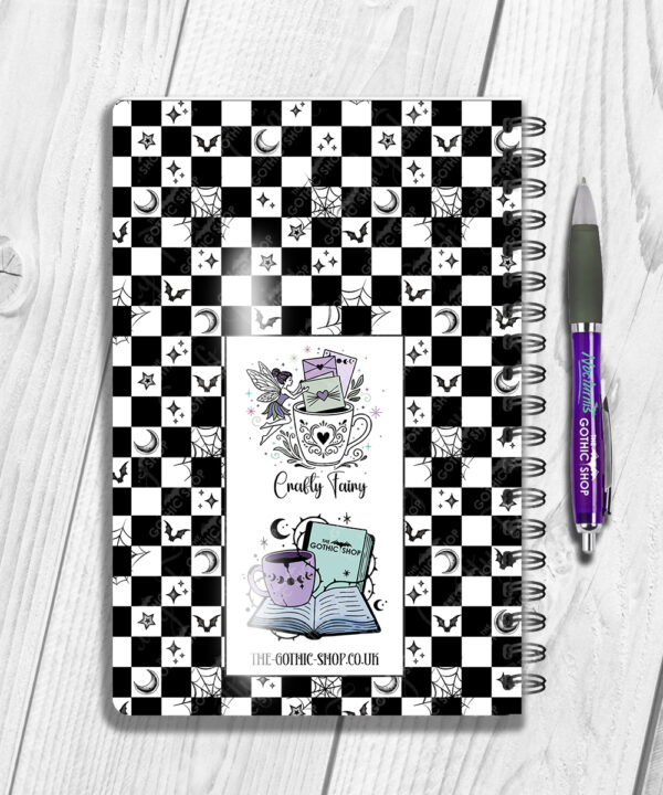 18790 personalised bats checkered gothic a5 notebook 3