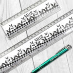 18791 personalised bats checkered gothic ruler 1