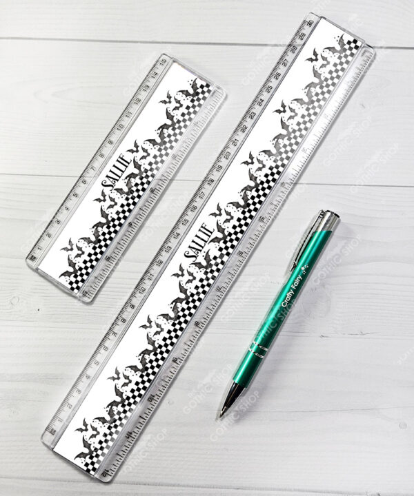 18791 personalised bats checkered gothic ruler 2