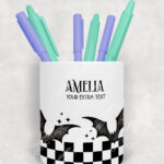 18792 personalised bats checkered gothic pen pot 1