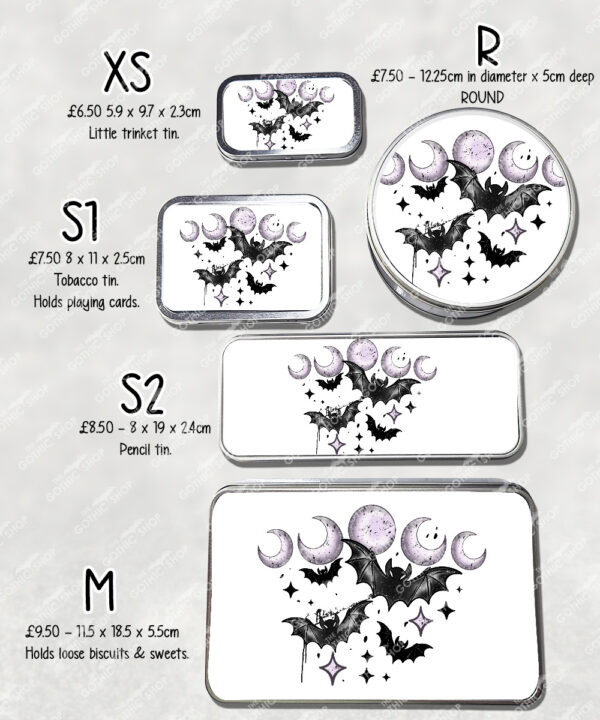 18798 personalised bats moons gothic storage tins 2