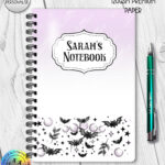 18803 personalised bats moons a5 notebook 1
