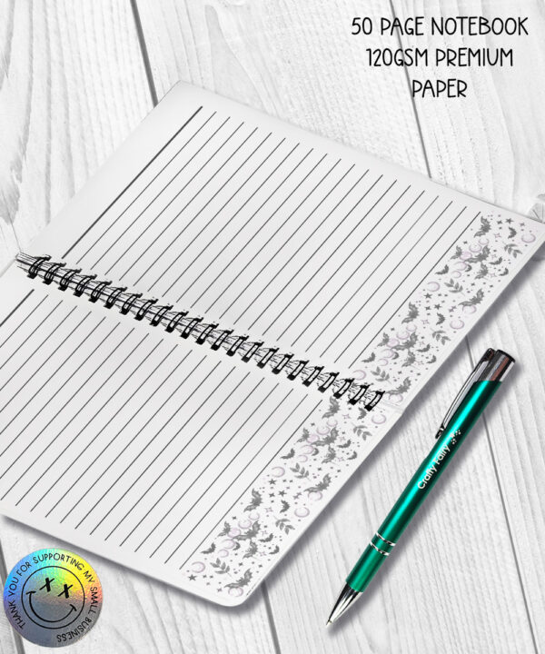 18803 personalised bats moons a5 notebook 3