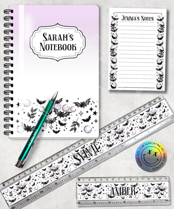18803 personalised bats moons a5 notebook 4