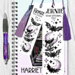 18806 personalised bats moons gothic bookmarks 1