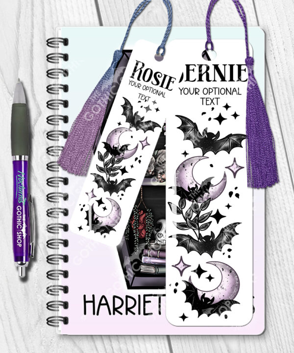 18806 personalised bats moons gothic bookmarks 1