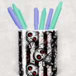 98728 personalised skelly doll gothic pen pot 1