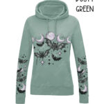 bats & purple moons unisex gothic hoodie with kangaroo pocket