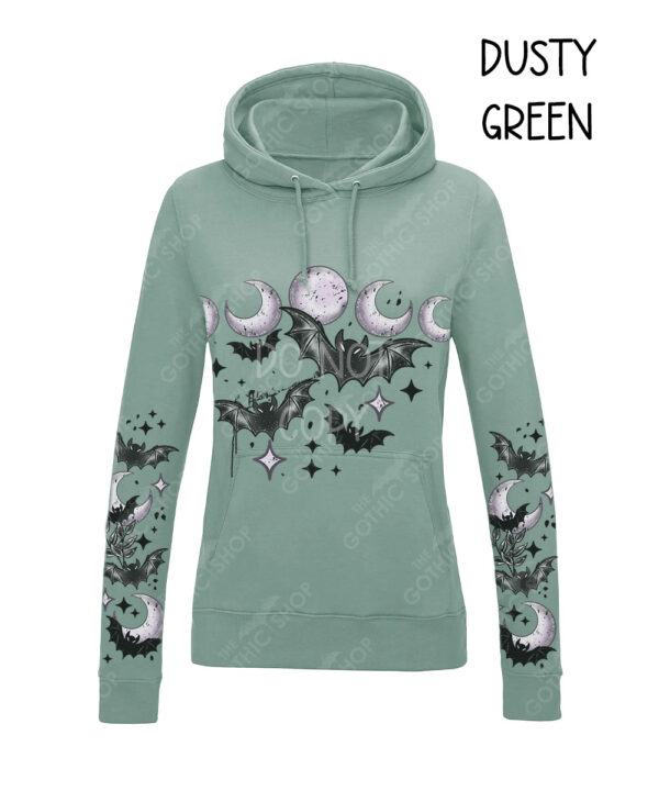 bats & purple moons unisex gothic hoodie with kangaroo pocket