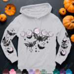 bats & purple moons unisex gothic hoodie with kangaroo pocket
