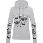 bats & purple moons unisex gothic hoodie with kangaroo pocket