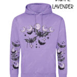 bats & purple moons unisex gothic hoodie with kangaroo pocket