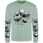 bats & purple moons unisex gothic sweatshirt