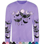 bats & purple moons unisex gothic sweatshirt