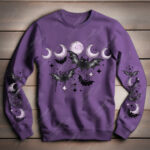 bats & purple moons unisex gothic sweatshirt