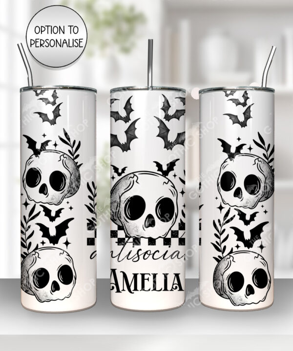 18818 antisocial personalised skull gothic shimmer tumbler 1