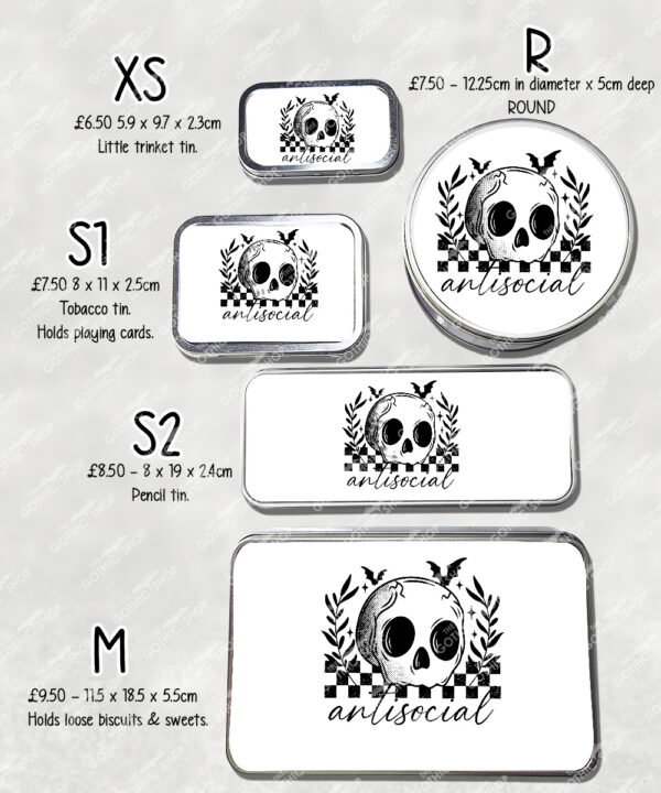 18820 antisocial personalised skull gothic storage tin 2