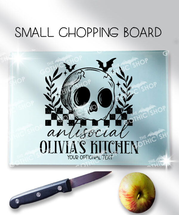 18821 antisocial personalised skull gothic chopping board 1