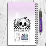 18825 antisocial personalised skull gothic a5 notebook 3
