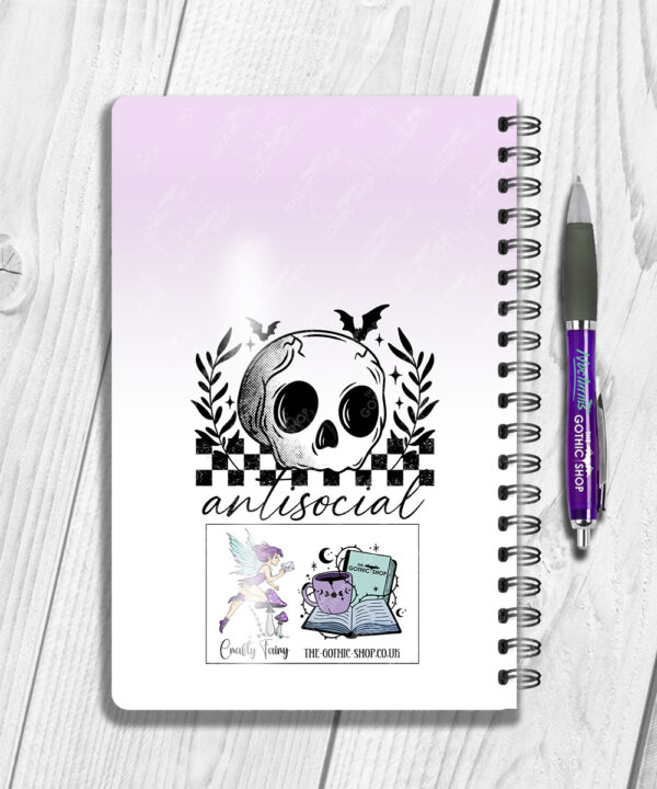 18825 antisocial personalised skull gothic a5 notebook 3