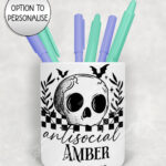18829 antisocial personalised skull gothic pen pot 1