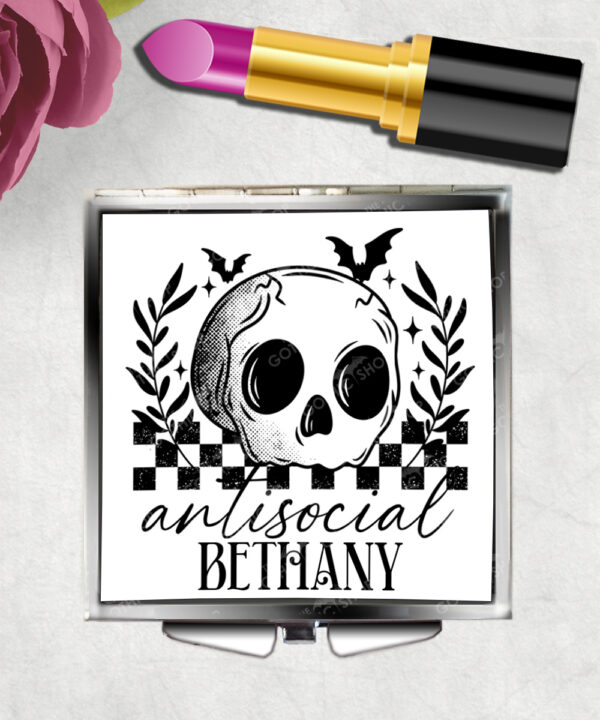 18833 antisocial personalised skull gothic mirror 1