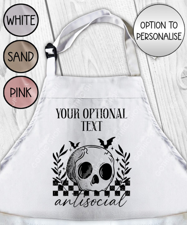 18834 antisocial personalised skull gothic apron 1