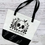 18835 antisocial skull gothic tote bag 2