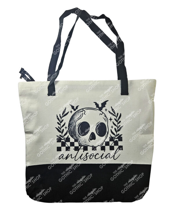 18835 antisocial skull gothic tote bag 3