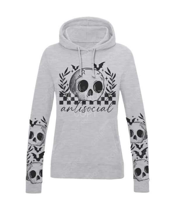 18839 antisocial skull gothic hoodie 2