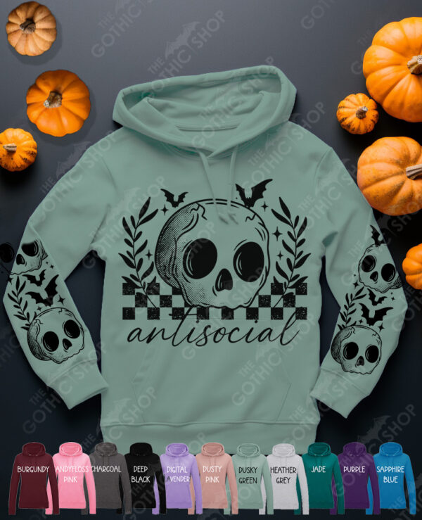 18839 antisocial skull gothic hoodie 4