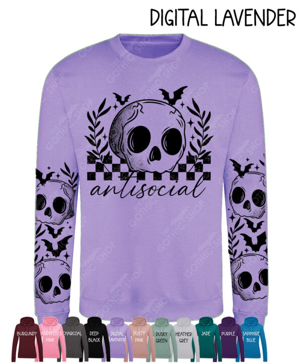 18840 antisocial skull gothic sweatshirt 1