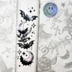bats & purple moons laminated card gothic bookmark
