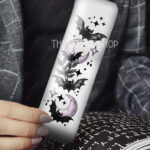 bats & purple moons laminated card gothic bookmark