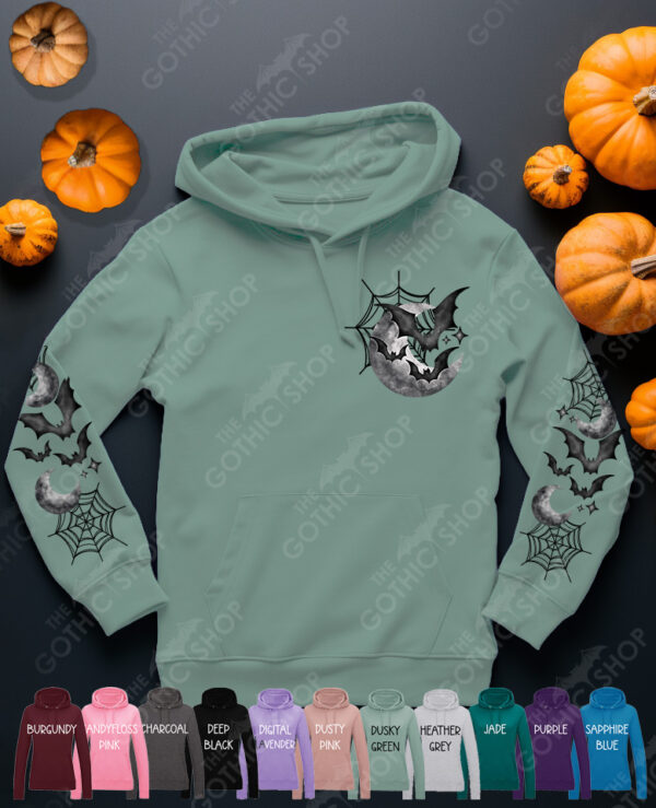 18845 bats moon webs gothic hoodie 1